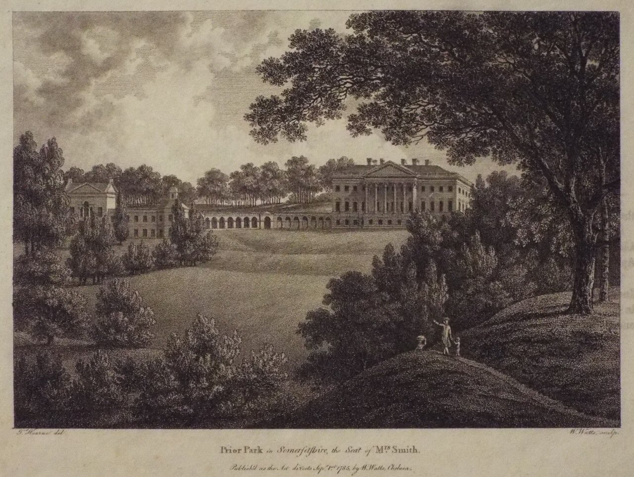 Print - Prior Park in Somersetshire, the Seat of Mrs. Smith. - Watts